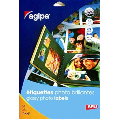 Imagen de APLI 118944 Etiquetas HOME blancas glossy 210 x 297 mm 10 hojas, Blanco