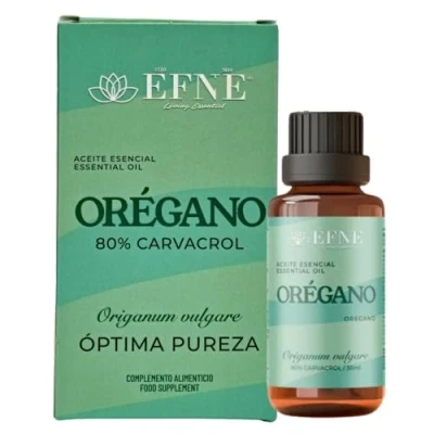 Imagen de EFNE Aceite de Orégano 100% 80% Carvacrol Dosis Alta Contiene 30.000mg activos (24.000mg Carvacrol) Esencial Puro Bote Cristal 30ml Nuevo formato con Gotero