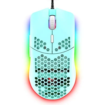 Imagen de ZIYOULANG ratón para Juegos con Cable, 69 G, diseño de Panal Abeja 6400 dpi, USB programable 6 Botones, Jugadores PC y usuarios Xbox PS4, Color Verde