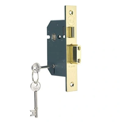 Imagen de Yale yalpm550pb30 serratura a mortasa 5 leve, alta sicurezza, finitura in ottone, 3 inch/76 mm