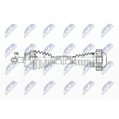 Imagen de NTY NPW VW 190 Árbol de transmisión Eje delantero, derecha 790 Caja doble embrague 7 vel. SEAT: Ibiza 4 Sportcoupe, 4, ST
