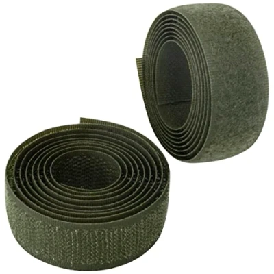 Imagen de AERZETIX C65905 Cinta/rollo de scratch 20mm 1 metro auto agarre organizador/sujetacables tira enganche bolsa prenda correa color: verde oliva en poliamida y poliéster
