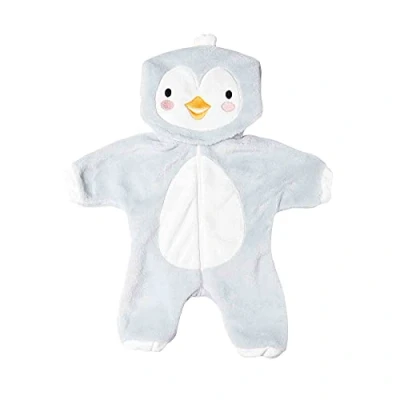 Imagen de Heless 2198 Mono para muñecas con diseño de pingüino, Suave, Capucha y Cremallera, Talla 35 45 cm