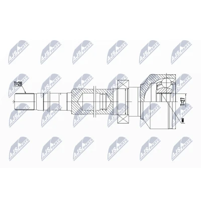 Imagen de NTY NPW VV 099 Junta Homocinética Transmisión automática Eje delantero, derecha VOLVO: XC90 I
