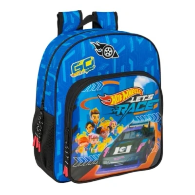 Imagen de Safta HOT WHEELS LET&#039;S RACE Mochila Escolar Niño, Infantil, Adaptable a Carro, Ideal para Niños en Edad Escolar, Cómoda y Versátil, Calidad Resistencia, 32x12x38 cm