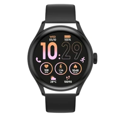 Imagen de ICE WATCH smart 2.0 Reloj redondo conectado negro para hombre con correa de silicona 023962 (1,20 pulgadas)