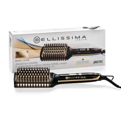 Imagen de Bellissima Magic Shine, Cepillo Alisador Eléctrico, 3 Lados Exteriores Calentables, Apagado Automático, Tecnología Ion, Cerámica, 160 C 210