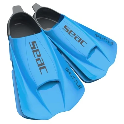 Imagen de SEAC Shuttle Flex Aletas Cortas de natación 100% Silicona, Unisex Adult, Azul, 36/37