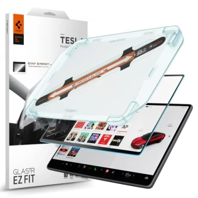 Imagen de Spigen Glas.tR EZ Fit Protector Pantalla para Tesla Model 3 (2024/2025) 15.4 Pulgadas, 1 Unidad, Instalación Fácil, Anti Reflejo, Mat, Huellas, Dureza 9H