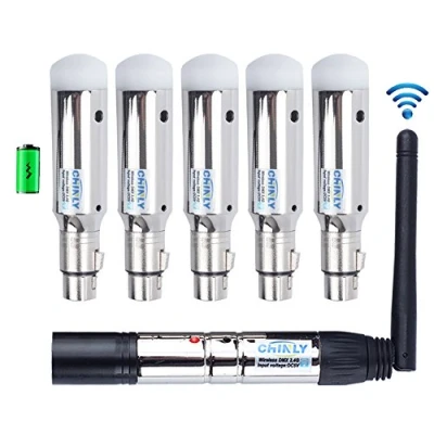 Imagen de CHINLY DMX512 2,4G ISM 1 Transmisor y 5 Receptores Inalámbricos Batería Integrada Recargable Para Luces Led de Fiesta Dj Stage Bar