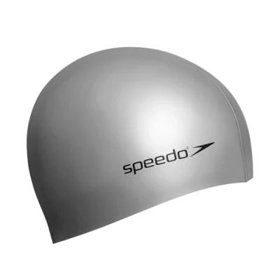 Imagen de Speedo Palin Silicone Gorro de natación para hombre, tamaño único, color plateado