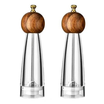 Imagen de Reiwosee Molinos De Pimienta, Molinillo Sal Y Botella Condimento Molino Pimienta Gran Capacidad 2PCS 8in, Tamaño Partícula Ajustable Para Especias