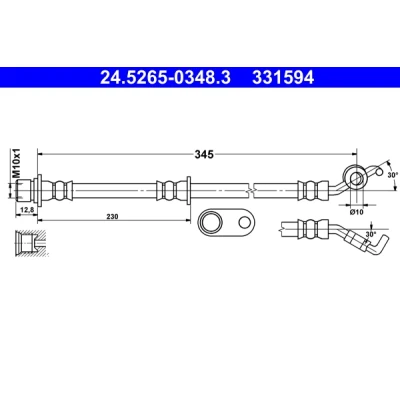 Imagen de Tubo flexible de frenos ATE 24.5265 0348.3