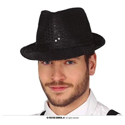 Imagen de FIESTAS GUIRCA Gorro Gangster Lentejuelas Negro