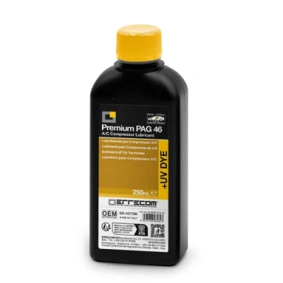 Imagen de ERRECOM PAG 46 + UV DYE 250 mL, Aceite Lubricante para Compresores A/A tradicionales o eléctricos de los automóviles, funcionantes con GAS refrigerante R134a R1234yf