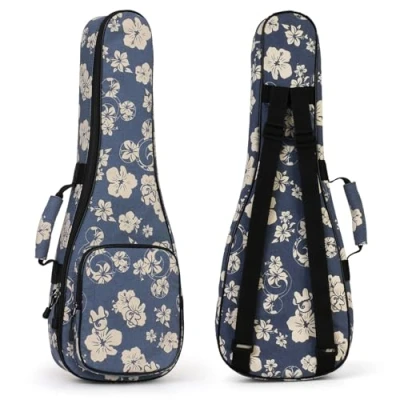 Imagen de SHANNA Funda Ukelele Soprano 21 Pulgadas, Concierto, Bolsa Acolchada Ukelele, Estuches y Fundas, Grueso para con Cremallera Deslizante Mejorada, Hojas