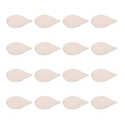 Imagen de NBEADS 100 Piezas de Madera Maciza Sin Terminar Hoja Forma Tablero Etiquetas Artesanales con Agujeros, 50X26X2Mm, Agujero: 2X3 Mm