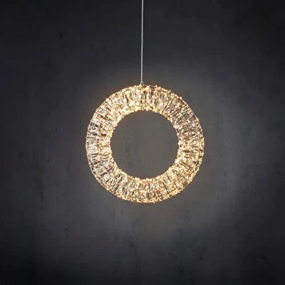 Imagen de Luca Lighting Guirnalda de luces LED (2000 ledes, luz blanca cálida, 45 cm, para exteriores), color plateado