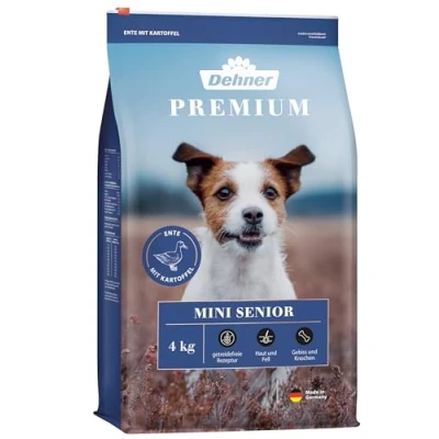 Imagen de Dehner Premium Perros trockenfutter Mini Senior, Pato y Cordero con Patatas, 4 kg