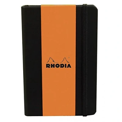 Imagen de RHODIA webnotebook A5 paisaje 192 páginas papel marfil Clairefontaine 90 G cierre elástico, color negro