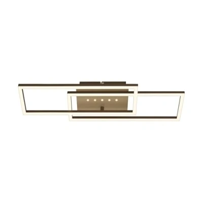 Imagen de BRILONER lámpara de techo LED con pequeños puntos LED, luz blanca cálida, orientable, marrón dorado, salón 28W función memoria, 560x180x75 mm (LxAnxAl)