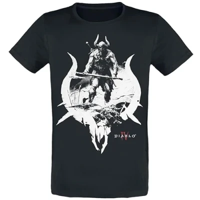 Imagen de Diablo 4 Barbarian Hombre Camiseta Negro L 100% algodón Regular