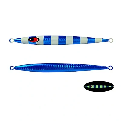 Imagen de Jiggs Verticales de Agua Salada, 150g/200g/250g Señuelos Pesca mar Profundo, Plantillas Plomo Resplandor, hundimiento Metal Planas jigging cebos