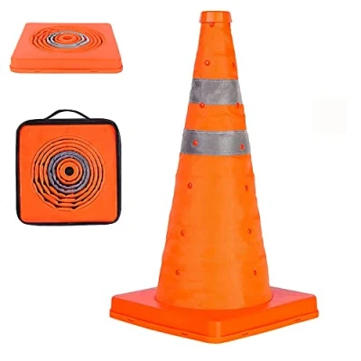 Imagen de Conos de Seguridad Vial Plegables 45cm, 1 Pieza emergentes multifuncionales con Collar Reflectante, para estacionamiento en Carreteras, práctica conducción (1, 45cm)