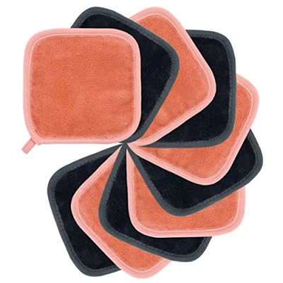 Imagen de Polyte Toalla facial desmaquillante de microfibra Hipoalergénica y sin elementos químicos Premium Gris/Rosa (15 x 15 cm) Pack 10