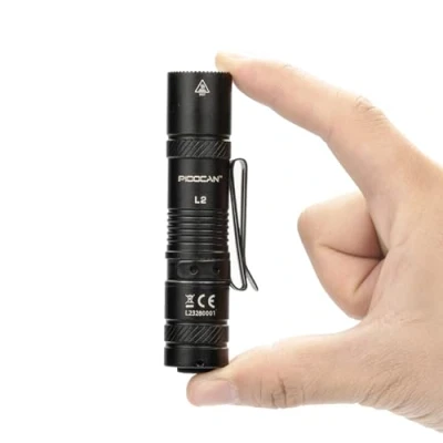 Imagen de PIOOCAN linterna pequeña de 1200 lúmenes para EDC, LED recargable con 4 modos, mini muy brillante, camping, pesca, senderismo, reparación y emergencia (negro)