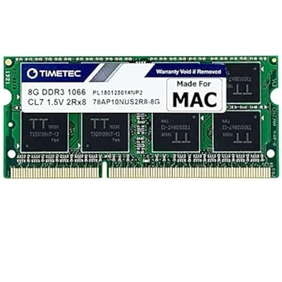Imagen de Timetec 8GB Compatible para Apple DDR3 1067MHz/1066MHz PC3 8500 Mac Book, Book Pro, iMac, Mini SODIMM RAM actualización