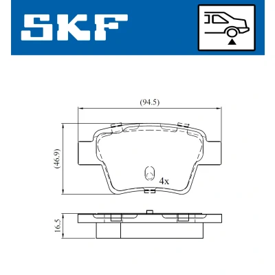 Imagen de SKF VKBP 90172 Juego de pastillas freno no preparado para indicador desgaste PEUGEOT: 207 Hatchback, SW