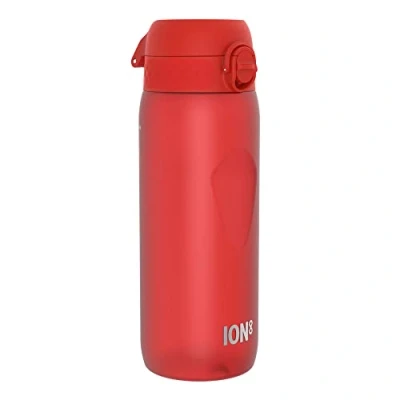 Imagen de Ion8 Botella de Agua, 750ml, Deportiva, a Prueba Fugas, Fácil Abrir, Cerradura Segura, Asa Transporte, Apta para Lavavajillas, Agarre Contorneado, Sin BPA, Neutro en Carbono, Rojo