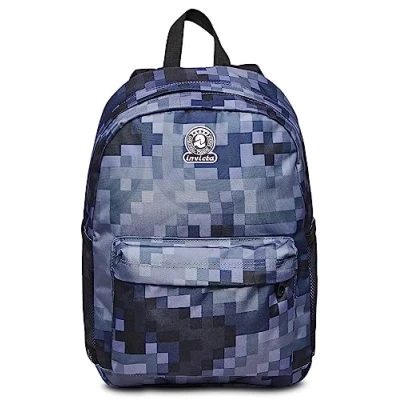 Imagen de Zaino Scuola INVICTA OLLIE PIXEL CAMO BLUE Mono Scomparto, Blu Tasca Porta PC, Bag Borraccia Viaggio, Università &amp; Tempo Libero Tessuto 100% Eco GRS