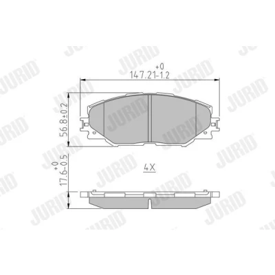 Imagen de JURID 572569J Juego de pastillas freno no preparado para indicador desgaste sin accesorios TOYOTA: Prius Plus, Auris Hatchback, RAV4 III SUV