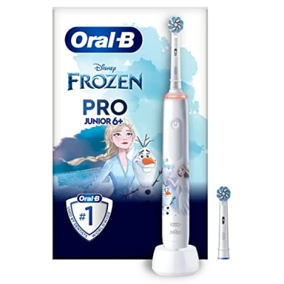 Imagen de Oral B Pro Junior Cepillo De Dientes Eléctrico, 1 Mango Frozen, 2 Cabezales, Diseñado Por Braun, Apto Para Niños Mayores 6 Años, Regalos Originales