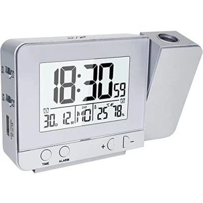 Imagen de Houkiper Digital Despertador Proyector, Relojes de Proyección con Temperatura, 4 Niveles Brillo Ajustable