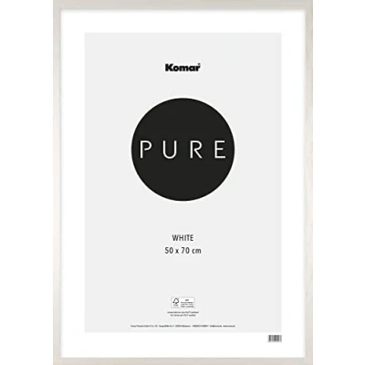 Imagen de Komar Marco de Fotos Madera, 50 x 70 cm, con Cristal acrílico Alta Transparencia, Blanco