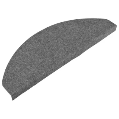 Imagen de vidaXL Alfombrilla Autoadhesiva de Escalera 15 uds, Alfombra Antideslizante Escalera, Protector Peldaño, Tela Gris 65x22,5x3,5 cm