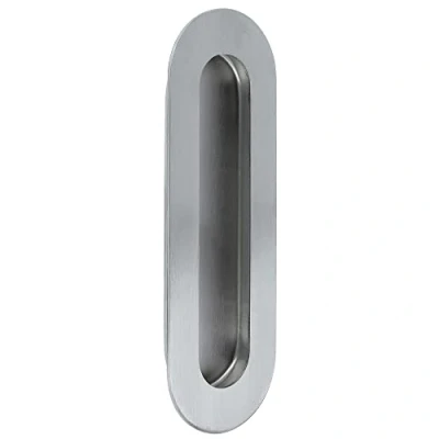 Imagen de Amig Tirador De Embutir Redondeado para Puertas Correderas Mod.11 Medidas: 120 x 40 mm Alta Resistencia Acero Inoxidable 18/8 Plateado Mate