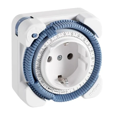 Imagen de theben 0260030 Timer 26 Temporizador analógico para Interiores de Salida Corriente Enchufe del Programa Tiempo Interruptor horario Blanco