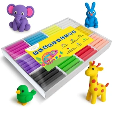 Imagen de Creative DECO Plastilina Grande para Modelar Niños Manualidades 24 Colores 1600g Set de 120 Unidades Desde 3 años Regalo Actividad Creativa y Educativa Blanda, Segura No Tóxica