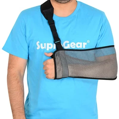 Imagen de supregear Eslinga De Malla para Brazo, Ajustable Liviana Cómoda Inmovilizador Hombro Transpirable Derecho Izquierdo Estabilizador Soporte Brazo Lesionado Codo Muñeca Mano