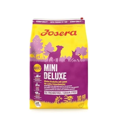 Imagen de Josera MiniDeluxe, 1 x 10 kg, Comida para Perros sin Cereales Razas pequeñas, con Cordero y Batata, Alimento seco súper Premium Adultos, Unidad