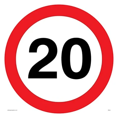 Imagen de FERRETELIX Señal metálica vial R 301 Velocidad Máx 20 km/h 50 cms