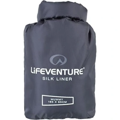 Imagen de Sacosábana de seda Lifeventure ligera para viajes y acampadas; Puede utilizarse solo o con el saco dormir cuando hace frío.
