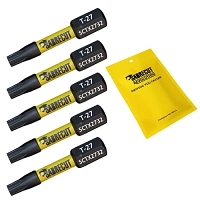 Imagen de 5 x SabreCut SCTX2732_5 32 mm T27 TX27 Juego de puntas destornillador impacto magnético Torx Heavy Duty Compatible con Dewalt Milwaukee Bosch Makita y más