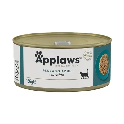 Imagen de Applaws 100% Natural Wet Cat Food, Ocean Fish In Broth, Tin (Pack of 24), 156 g (Paquete de 3740