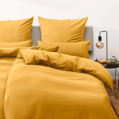 Imagen de Blumtal Juego de Funda Nordica Cama 90 Microfibra Edredon 155x220 y Almohada 70x40, Certificado Oeko Tex, Muy Suave Transpirable Amarillo