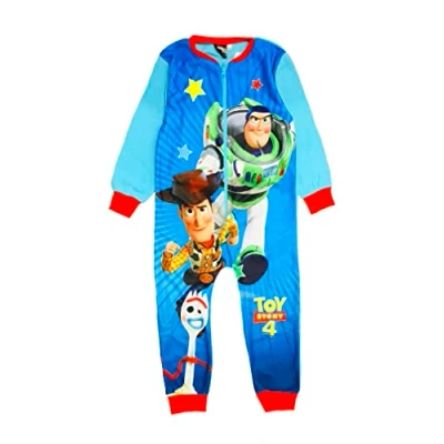 Imagen de Disney Pijama de Toy Story para niños, todo en uno, con Buzz Light Year y Woody, edad 18 Meses a 5 años, azul, 24